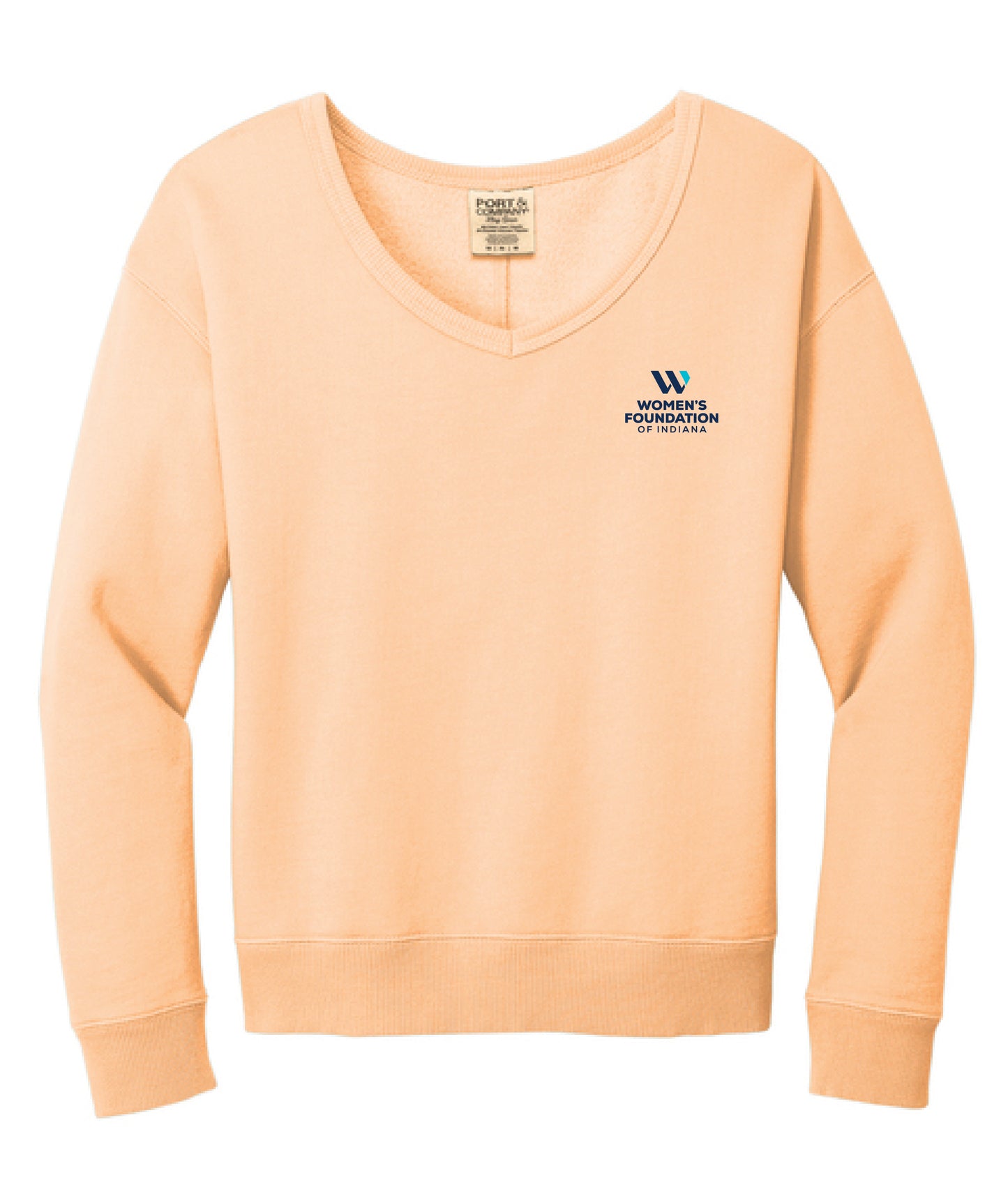 Port & Co Women's Beach Wash Garment-Dyed V-Neck Sweatshirt